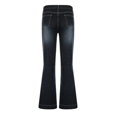 Flare Jeans Women's Low Waist Trousers