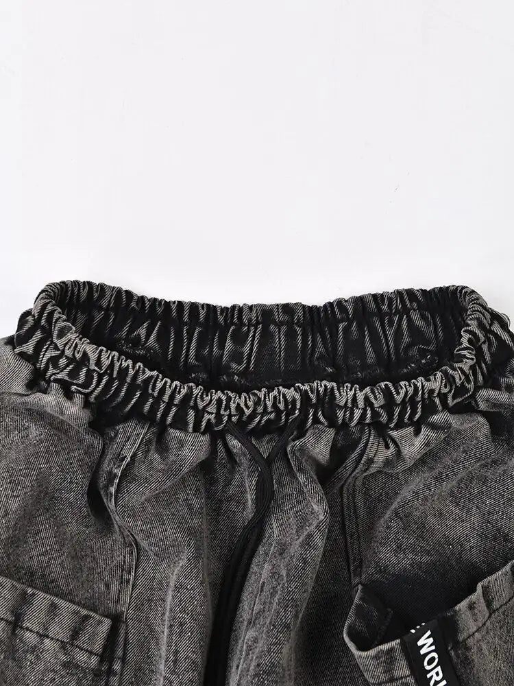 Black Denim Harem Pants