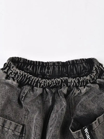 Black Denim Harem Pants