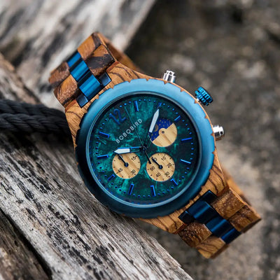 Luxury Wooden Chronograph Watch for Men