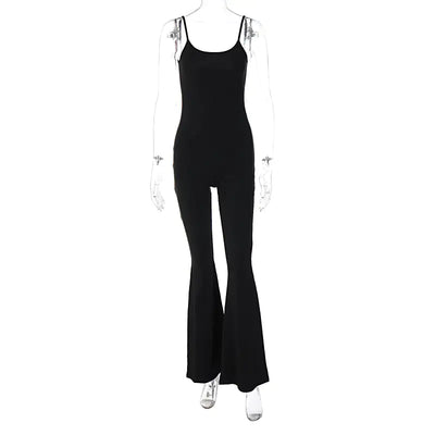 Sleeveless Flare Leg Jumpsuit